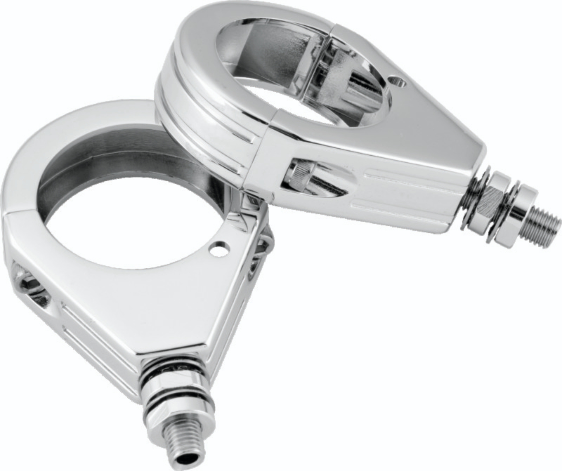 Picture of Bikers Choice Chrome Grooved 39MM Clamp With 5/16-18 Stud Universal Custom Pr