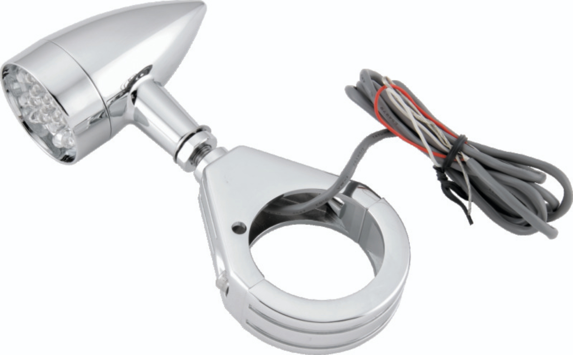 Picture of Bikers Choice Chrome Mini LED Turn Signals W/ 41 MM Clamp Universal Custom Pr