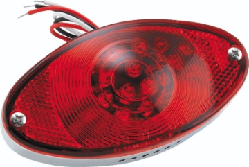 Picture of Bikers Choice Chrome LED Cateye Taillight Red Lens DOT Universal