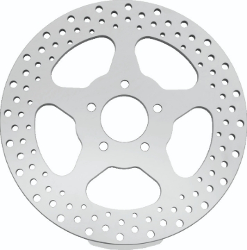 Picture of Bikers Choice 00-17 Big Twin 11.5 Inch Polished Frt 5 Spoke Drilled Stnless Rotor Repl H-D 44156-00