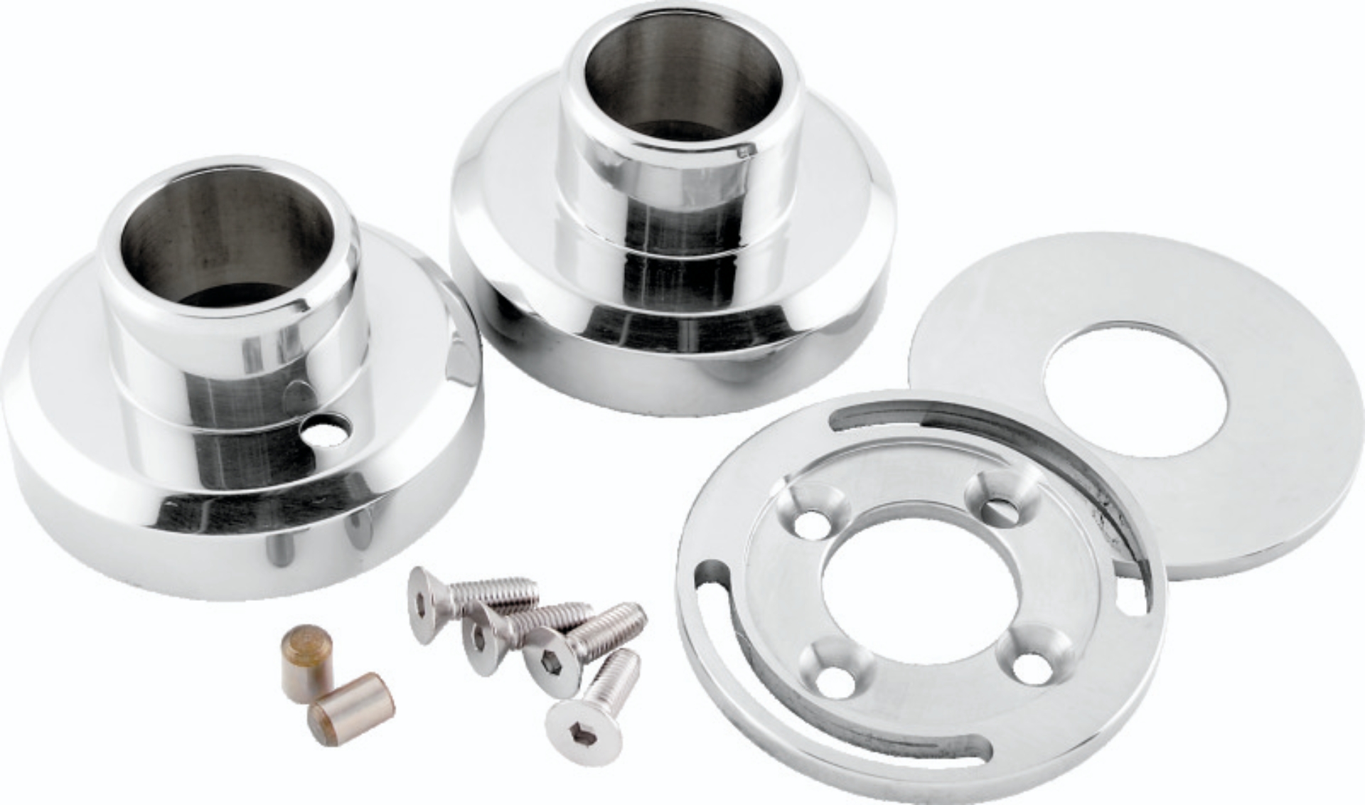 Picture of Bikers Choice Polished Stainless Steel Hidden External Fork Stop Kit Custom