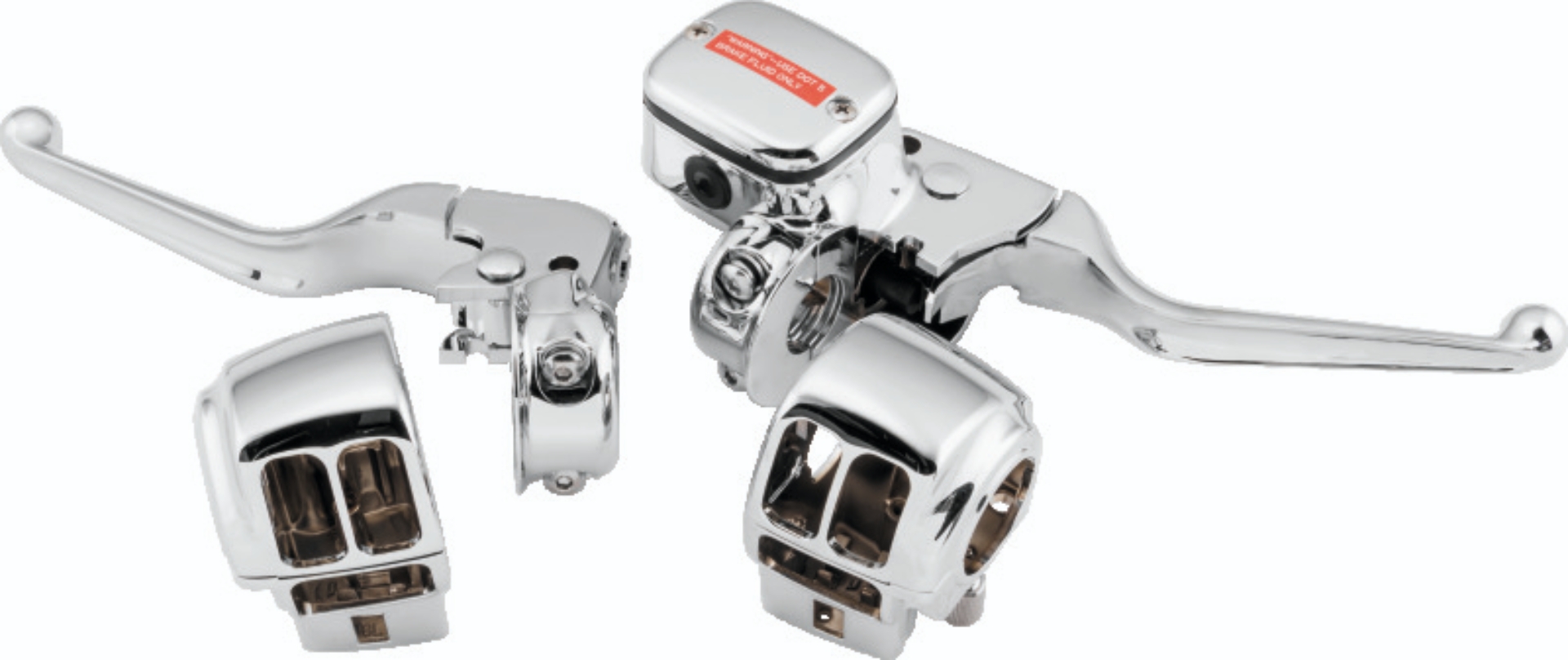 Picture of Bikers Choice 96-07 FLH/FLT Chrome Handlebar Control Kit W/O Switches 11/16 Bore W/Audio
