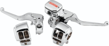 Picture of Bikers Choice 96-07 FLH/FLT Chrome Handlebar Control Kit W/O Switches 11/16 Bore W/Audio