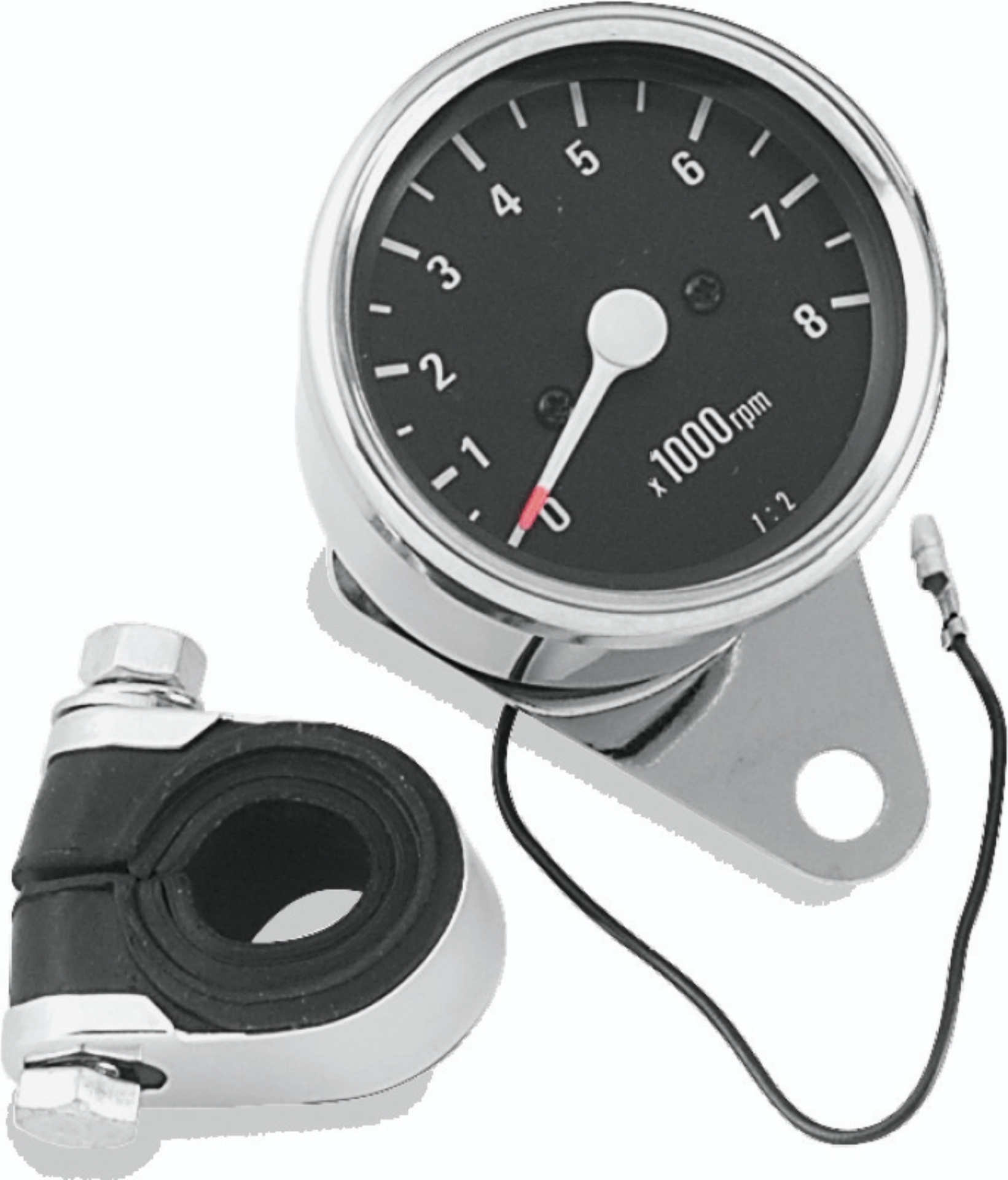 Picture of Bikers Choice Big Twin & XL Mechanical Custom Mini Tachometer Black Face 8000 Rpm 2 1/2 Inch