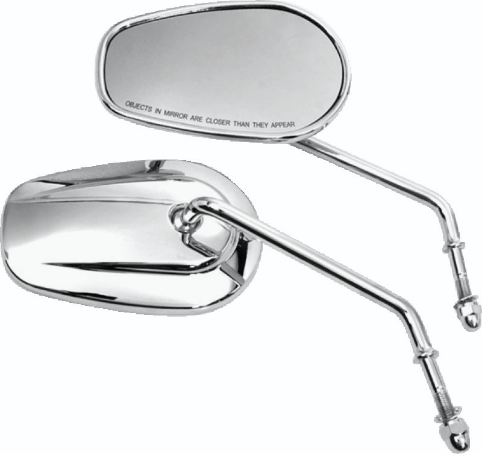 Picture of Bikers Choice Chrome Tapered Long Stem Mirrors Pr