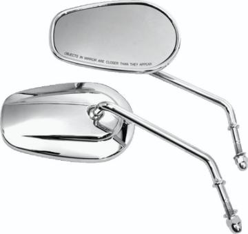 Picture of Bikers Choice Chrome Tapered Long Stem Mirrors Pr