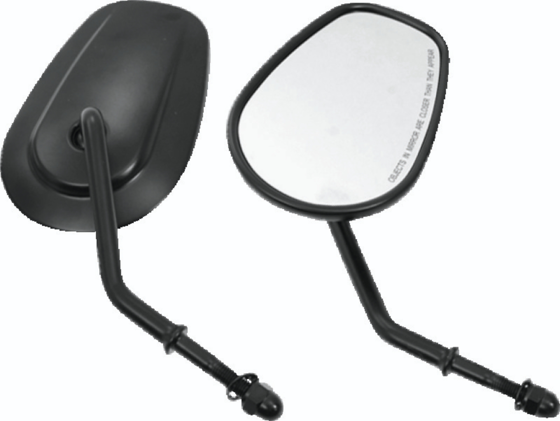 Picture of Bikers Choice Black Tapered Short Stem Mirrors Pr