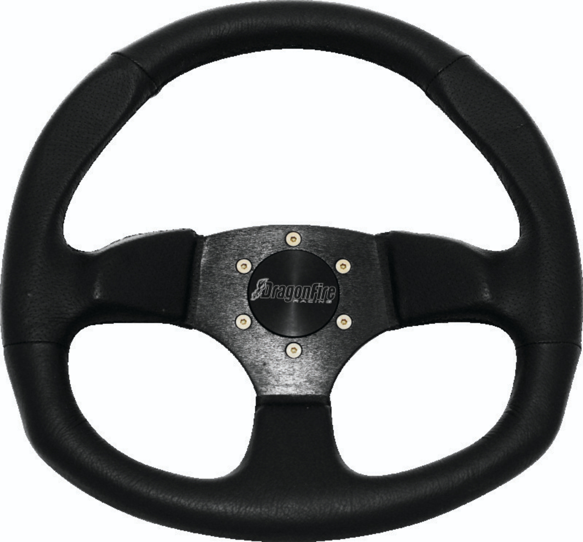 Picture of DragonFire Racing Steering Wheels - D-Shaped- Vinyl- Black- 0in offset