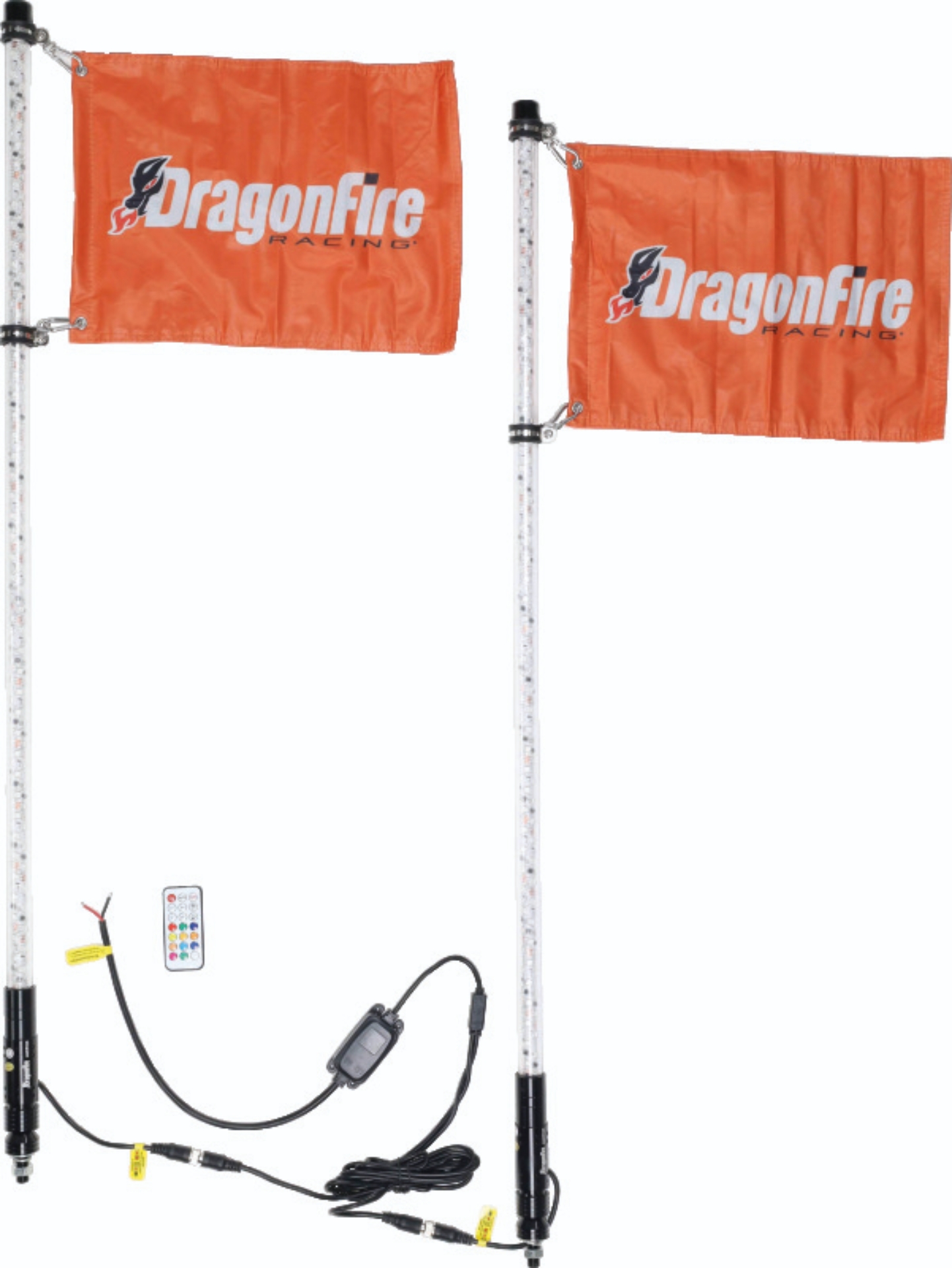 Picture of DragonFire Racing Whips - 4Ft Spiral Led Clear Pair