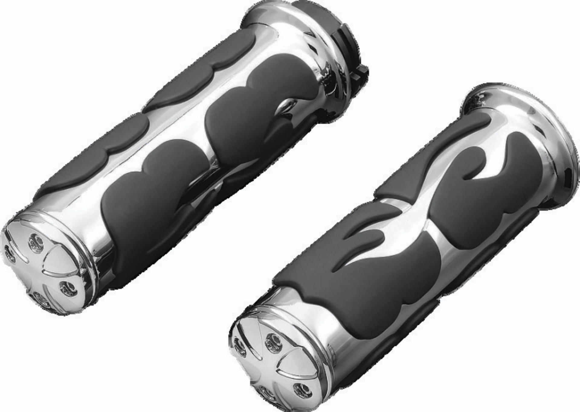Picture of Kuryakyn ISO Flame Grips Throttle-By-Wire Chrome
