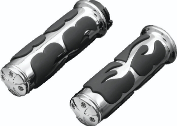 Picture of Kuryakyn ISO Flame Grips Throttle-By-Wire Chrome
