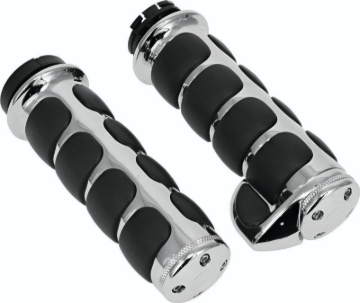Picture of Kuryakyn ISO Grips With Throttle Boss Dual Cable Chrome