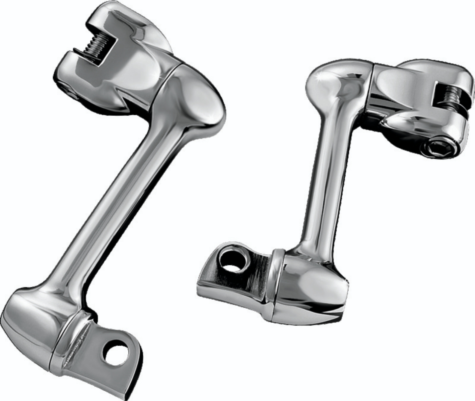 Picture of Kuryakyn 4in Adjustable Lockable Offsets With Male Mount Adapter Chrome