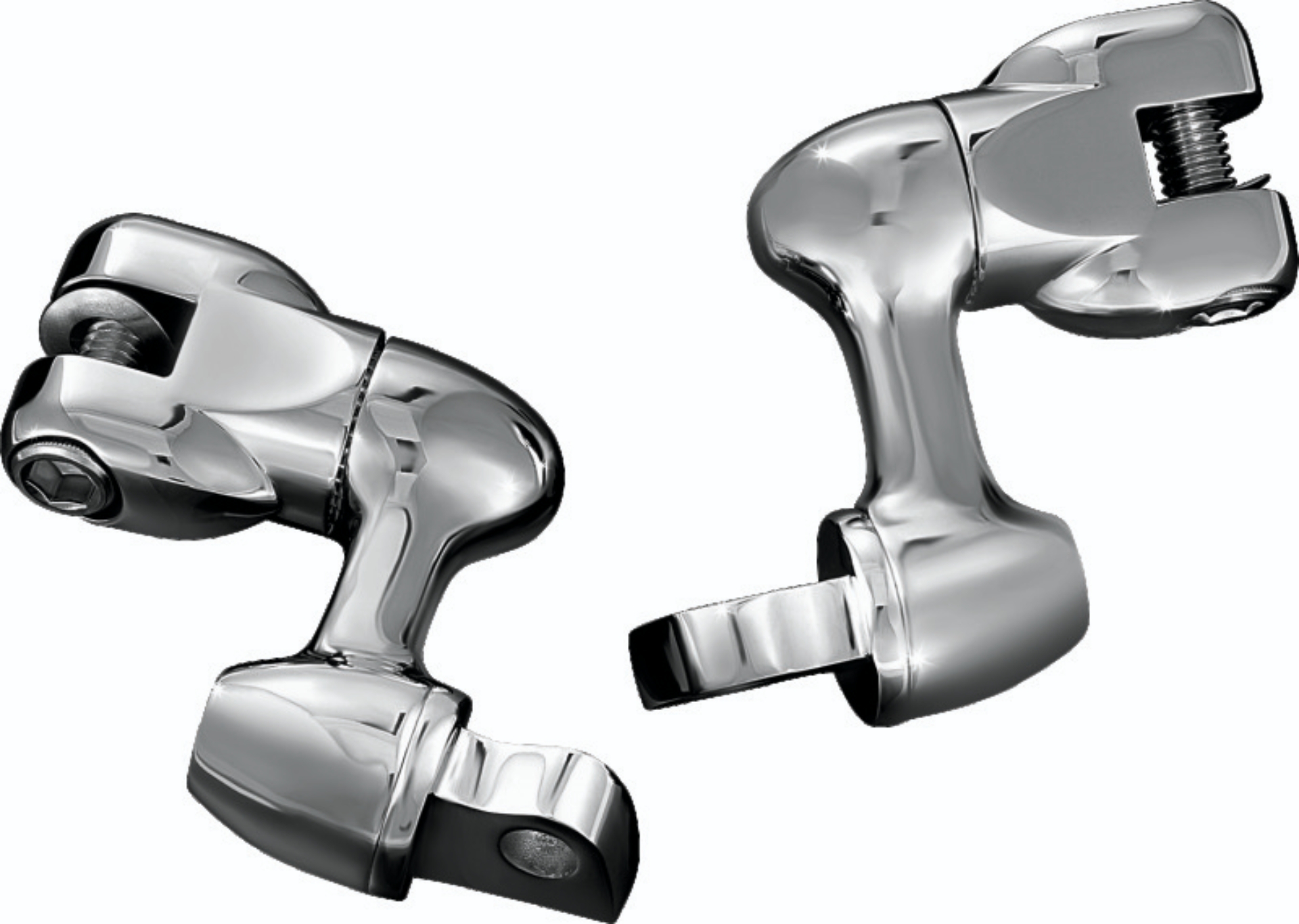 Picture of Kuryakyn 2in Adjustable Lockable Offsets With Male Mount Adapter Chrome