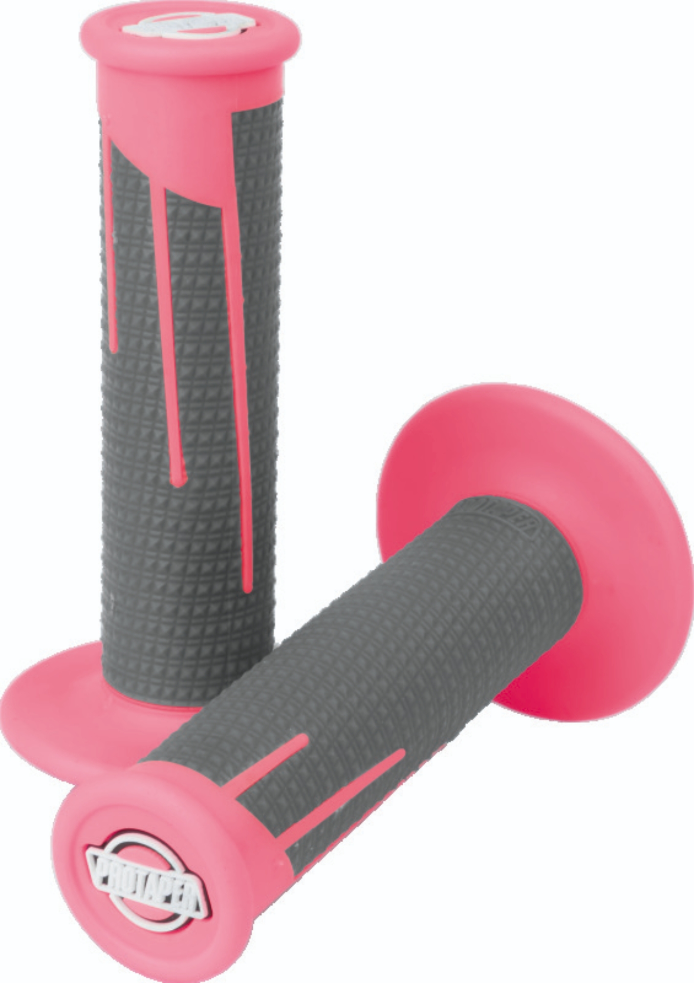 Picture of ProTaper Full Diamond Clamp-On Grips - Neon Pink/Dark Gray