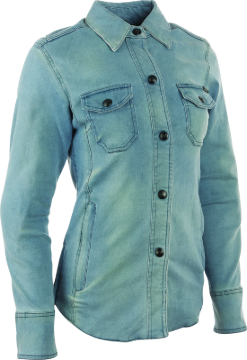 Picture of Speed and Strength Speed Society Armored Moto Shirt Denim Blue Womens - XS
