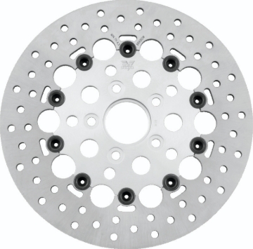 Picture of Twin Power 84-17 Big Twin Exc 11.8 and Lug Mount 84-13 XL Front 11.5 Floating Rotor W/Holes Silver