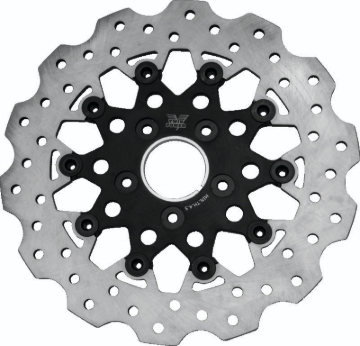 Picture of Twin Power 84-17 BT Exc 11.8 and Lug Mount 84-13 XL Front 11.5 Scalloped Floating Rotor Black Mesh