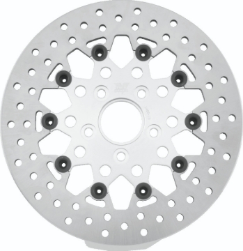 Picture of Twin Power 84-17 Big Twin Exc 08-17 FLH FLT Rear 11.5 Floating Rotor Silver Mesh