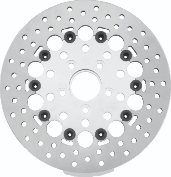 Picture of Twin Power 84-17 Big Twin Exc 08-17 FLH FLT Rear 11.5 Floating Rotor Silver Holes