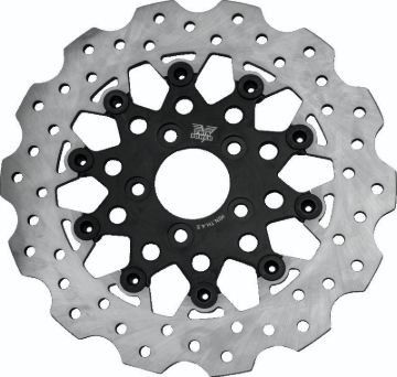 Picture of Twin Power 08-Up FLH FLT Rear 11.8 Scalloped Floating Rotor Black Mesh