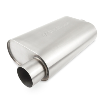 Picture of Mishimoto Universal Muffler with 3.0in Offset Inlet/Outlet - Brushed
