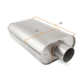 Picture of Mishimoto Universal Muffler with 3.0in Offset Inlet/Outlet - Brushed