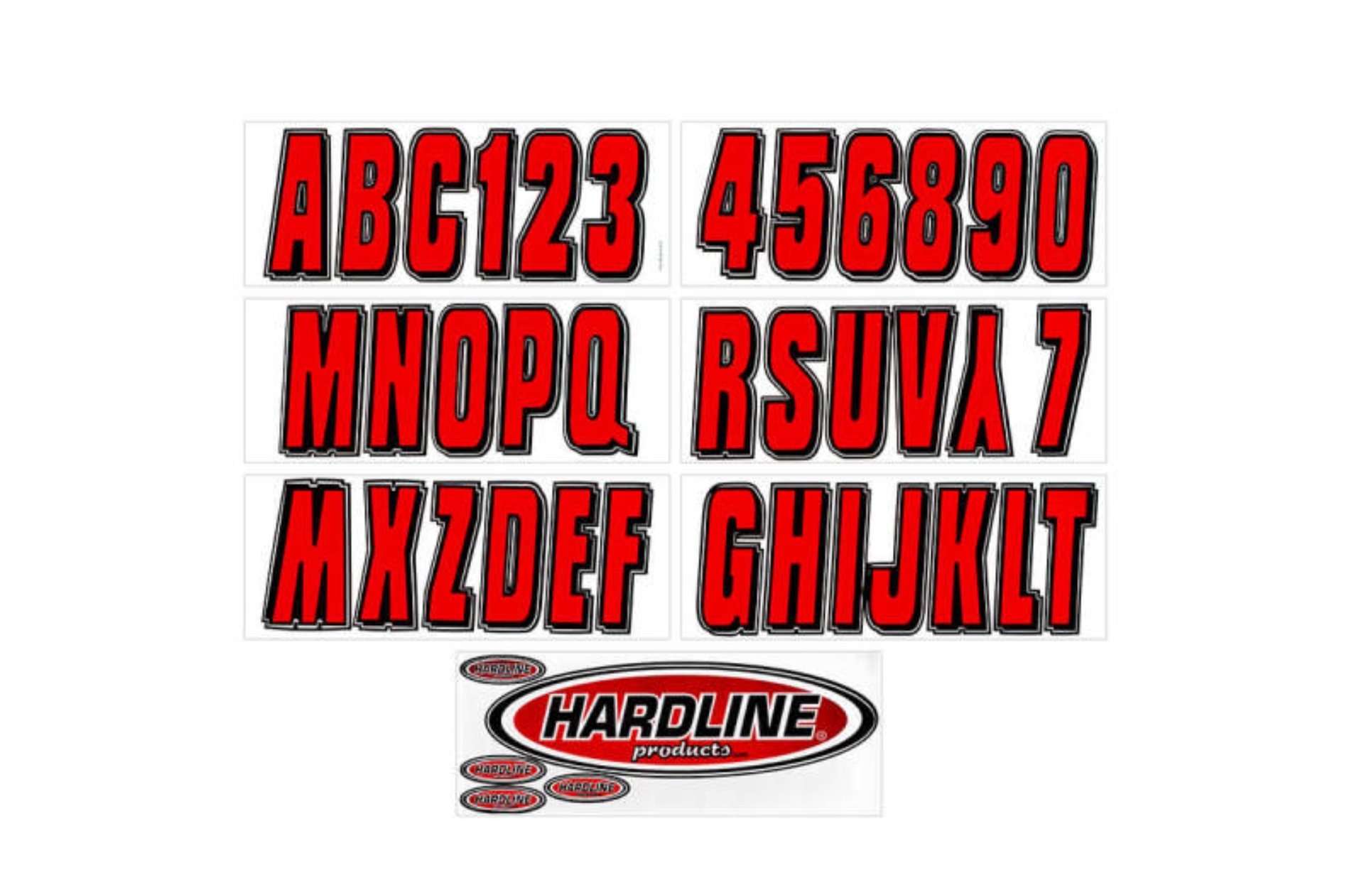 Picture of Hardline Boat Lettering Registration Kit 3 in. - 320 Red/Black