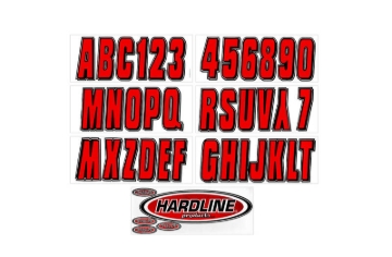 Picture of Hardline Boat Lettering Registration Kit 3 in. - 320 Red/Black