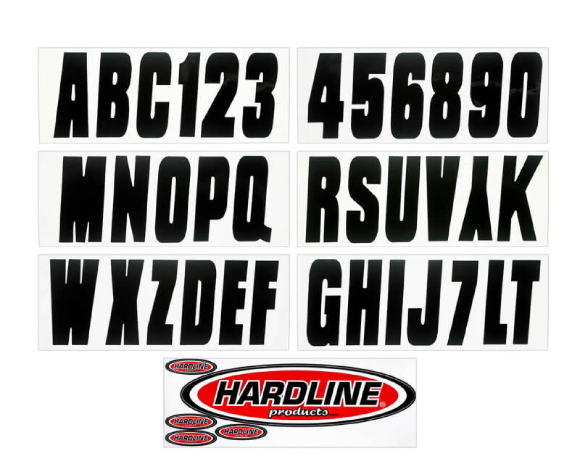 Picture of Hardline Boat Lettering Registration Kit 3 in. - 350 Black Solid