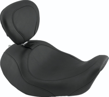 Picture of Mustang 06-17 Harley Dyna Wide Tripper Forward Solo Seat w/Driver Backrest - Black