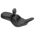 Picture of Mustang 11-19 Kawasaki Vulcan 1700, Vaquero Std Touring 1PC Seat w/Driver Backrest - Black