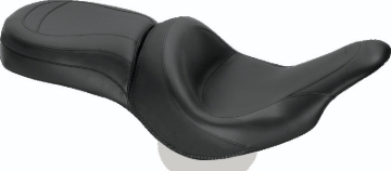 Picture of Mustang 00-15 Harley Softail Std Rear Tire Wide Touring Solo Seat w/Driver Backrest w/Studs - Black
