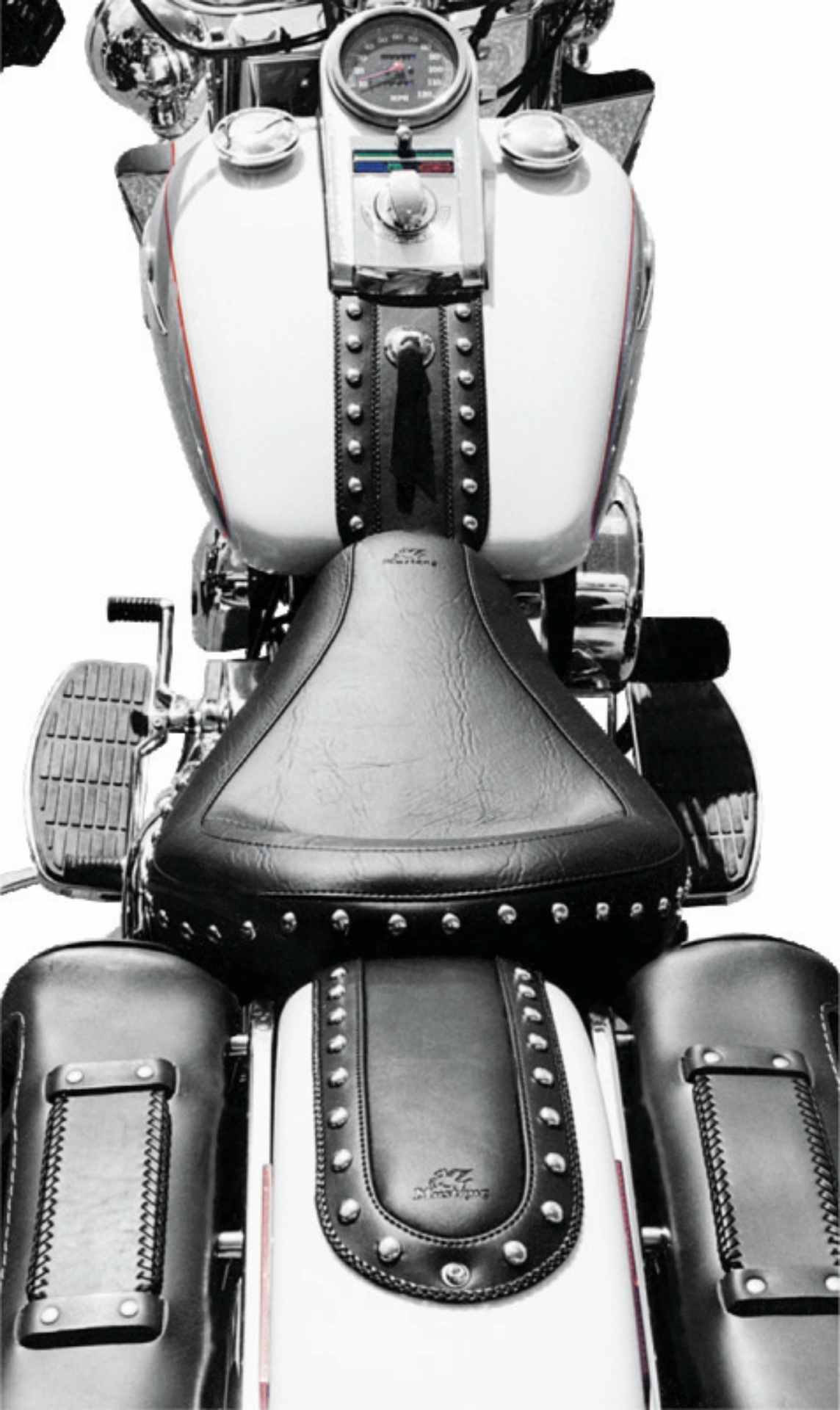 Picture of Mustang 04-21 Harley Sportster 4.5 Wide Touring Solo Seat w/Driver Backrest - Black