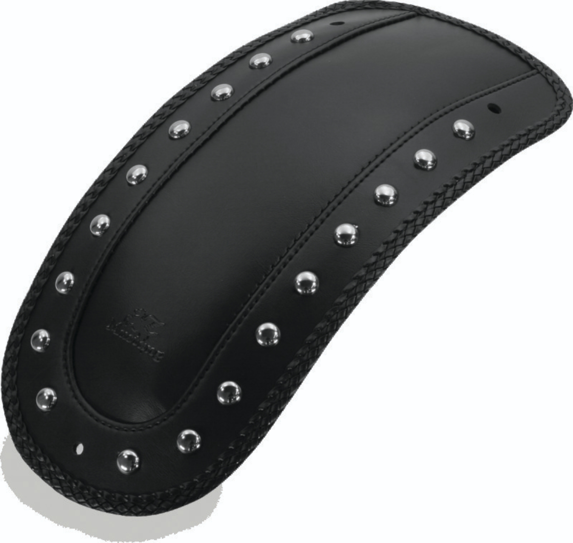 Picture of Mustang 00-17 Harley Softail FLSTS, FLSTN, FLSTC w/Stud Plate Fender Bib w/Studs - Black