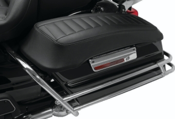 Picture of Mustang 80-07 Harley Early FL Touring Road King Saddlebag Lid Covers w/Blk Pearl Studs - Black
