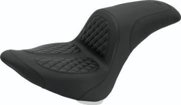 Picture of Mustang 06-17 Harley Softail Wide Tire (200mm) Fastback 1PC Seat w/Diamond Stitch - Black