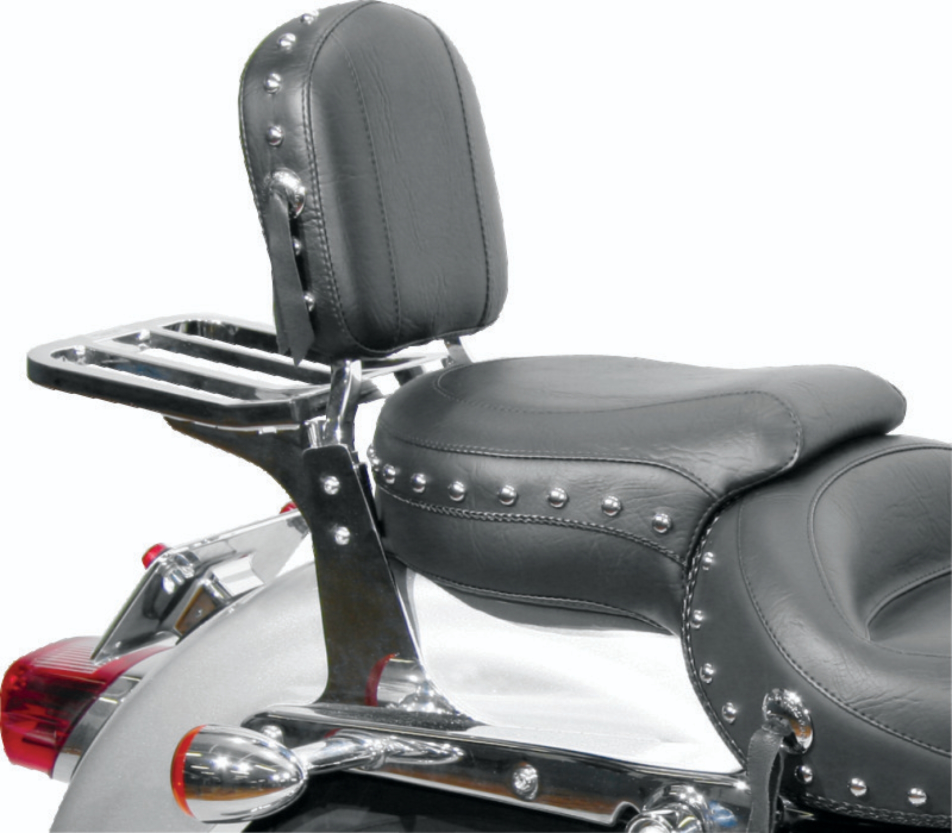 Picture of Mustang Harley Sissy Bar Pad Low Medallion Style - Black