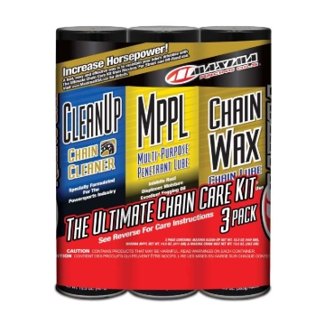 Picture of Maxima Chain Wax Ultimate Chain Care Combo Kit - Clean-Up/MPPL/Chain Wax 3-Pack (Aerosol)