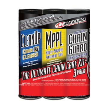 Picture of Maxima Synthetic Ultimate Chain Guard Care Combo Kit - Clean-Up/MPPL/Chain Guard 3-Pack (Aerosol)