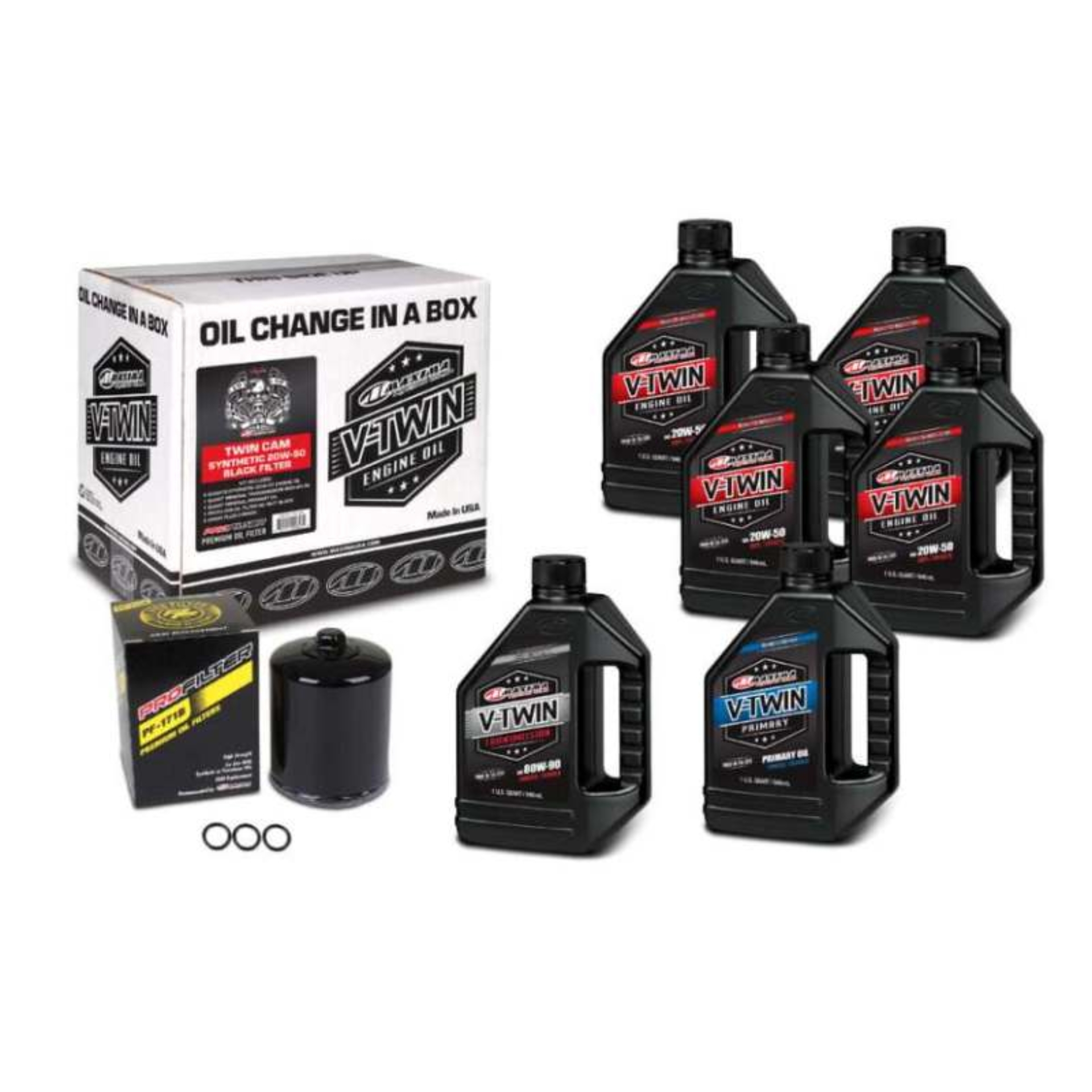 Picture of Maxima V-Twin Oil Change Kit Synthetic w/Black Filter Twin Cam