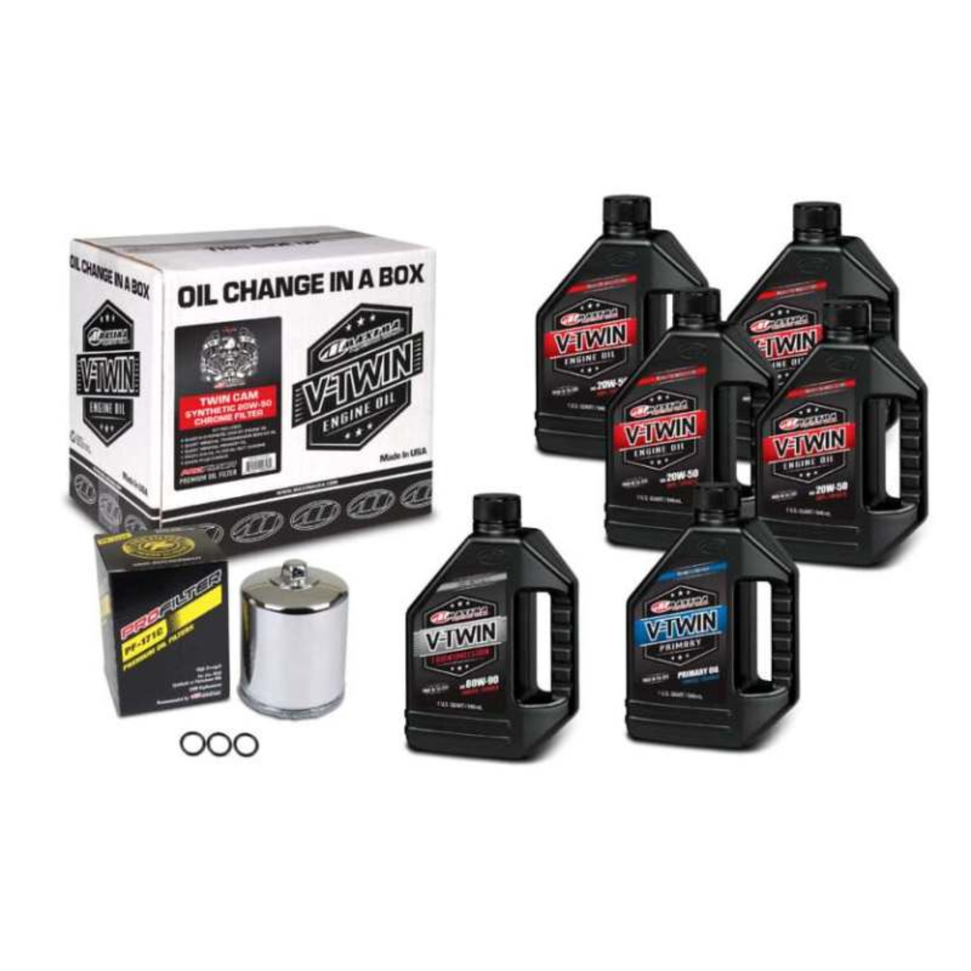 Picture of Maxima V-Twin Oil Change Kit Synthetic w/Chrome Filter Twin Cam