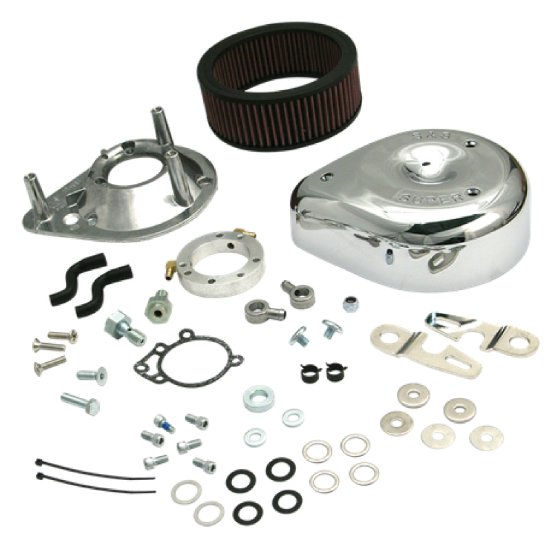 Picture of S&S Cycle 91-06 Carbureted XL Sportster Models Teardrop Air Cleaner Kit - Chrome