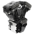 Picture of S&S Cycle 06-17 Dyna T124 Black Edition Long Block Engine - Wrinkle Black