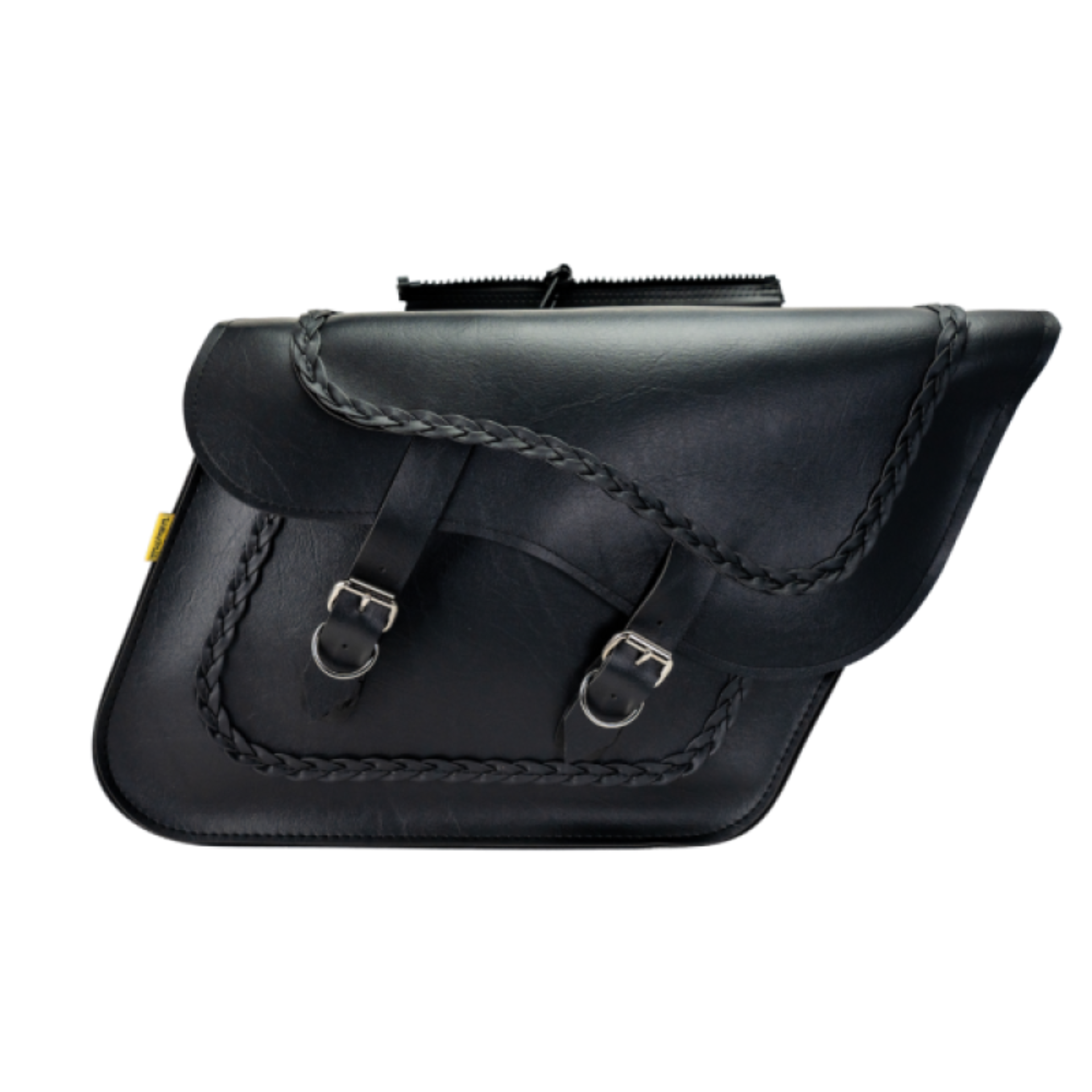 Picture of Willie & Max Universal Braided Large Slant Saddlebags (16 in L x 11 in H x 6.5 in W) - Black