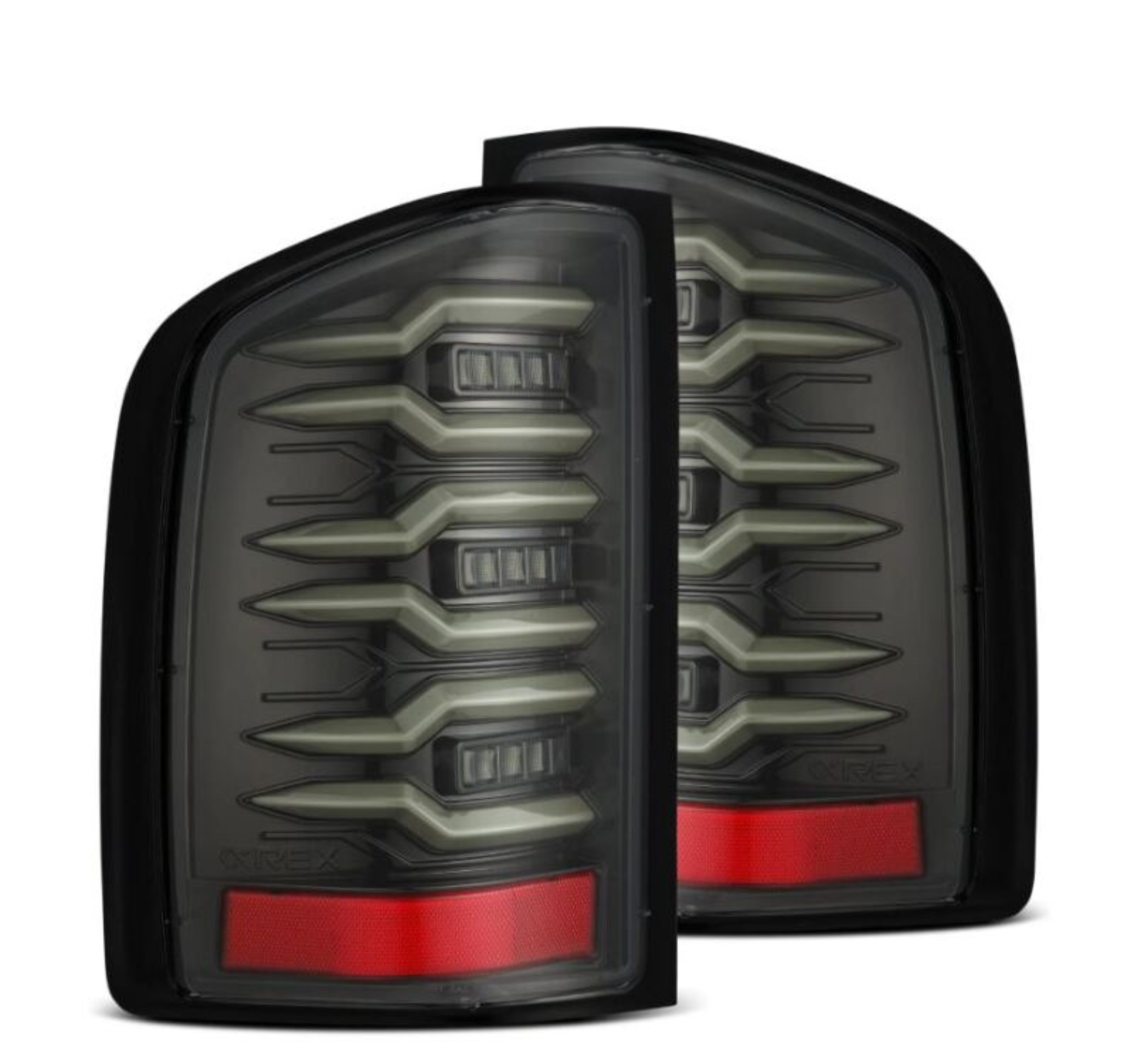Picture of AlphaRex 07-13 Chevrolet Silverado 1500 (Ex. Hybrid Models) LUXX-Series LED Tail Lights Alpha-Black