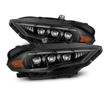 Picture of AlphaRex 18-20 Ford Mustang NOVA LED Proj Headlights Alpha-Black w/Activ Light/Seq Signal/Switch DRL