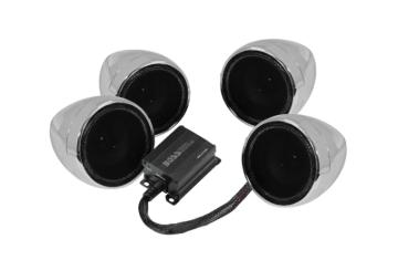 Picture of Boss Audio Systems Motorcycle Speaker Amplifier/ Bluetooth/ 3in Speakers Pair- Chrome