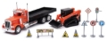 Picture of New Ray Toys Peterbilt 379 Flatbed Truck Roadwork Playset/ Scale - 1:32