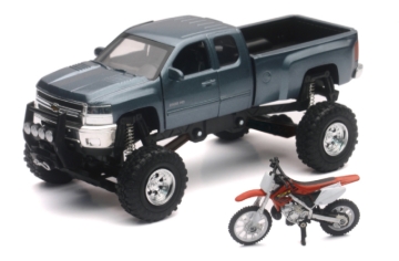 Picture of New Ray Toys Chevrolet Silverado with Honda Dirt Bike/ Scale - 1:32